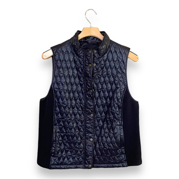 Talbots Navy Quilted Vest - Picture 1 of 6